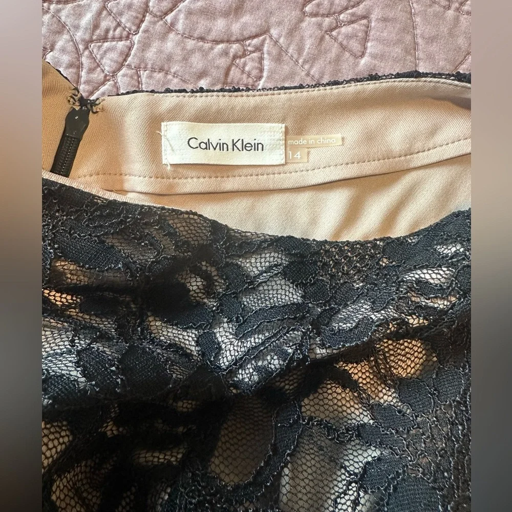 Calvin Klein Elegant Black Lace Dress - 14 - Picture 11 of 11